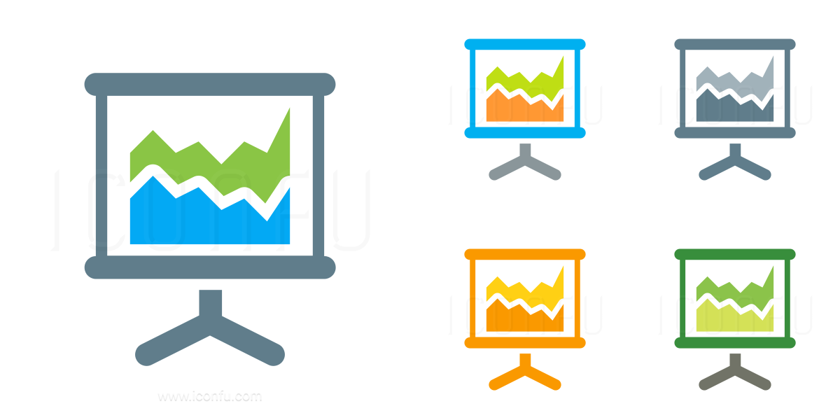 1200x600 Presentation Area Chart Icon