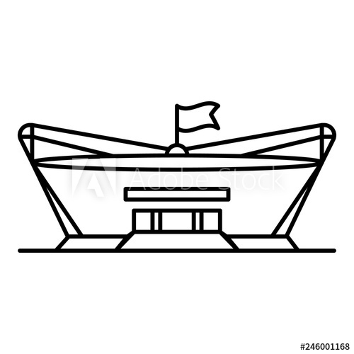 500x500 American Arena Icon Outline American Arena Vector Icon For Web