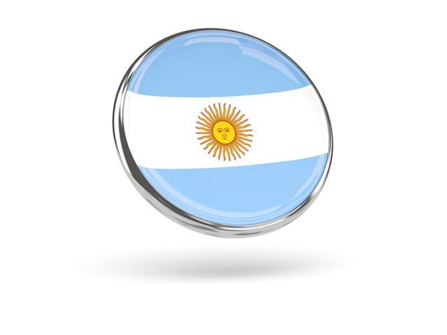640x480 Round Icon With Metal Frame Illustration Of Flag Of Argentina