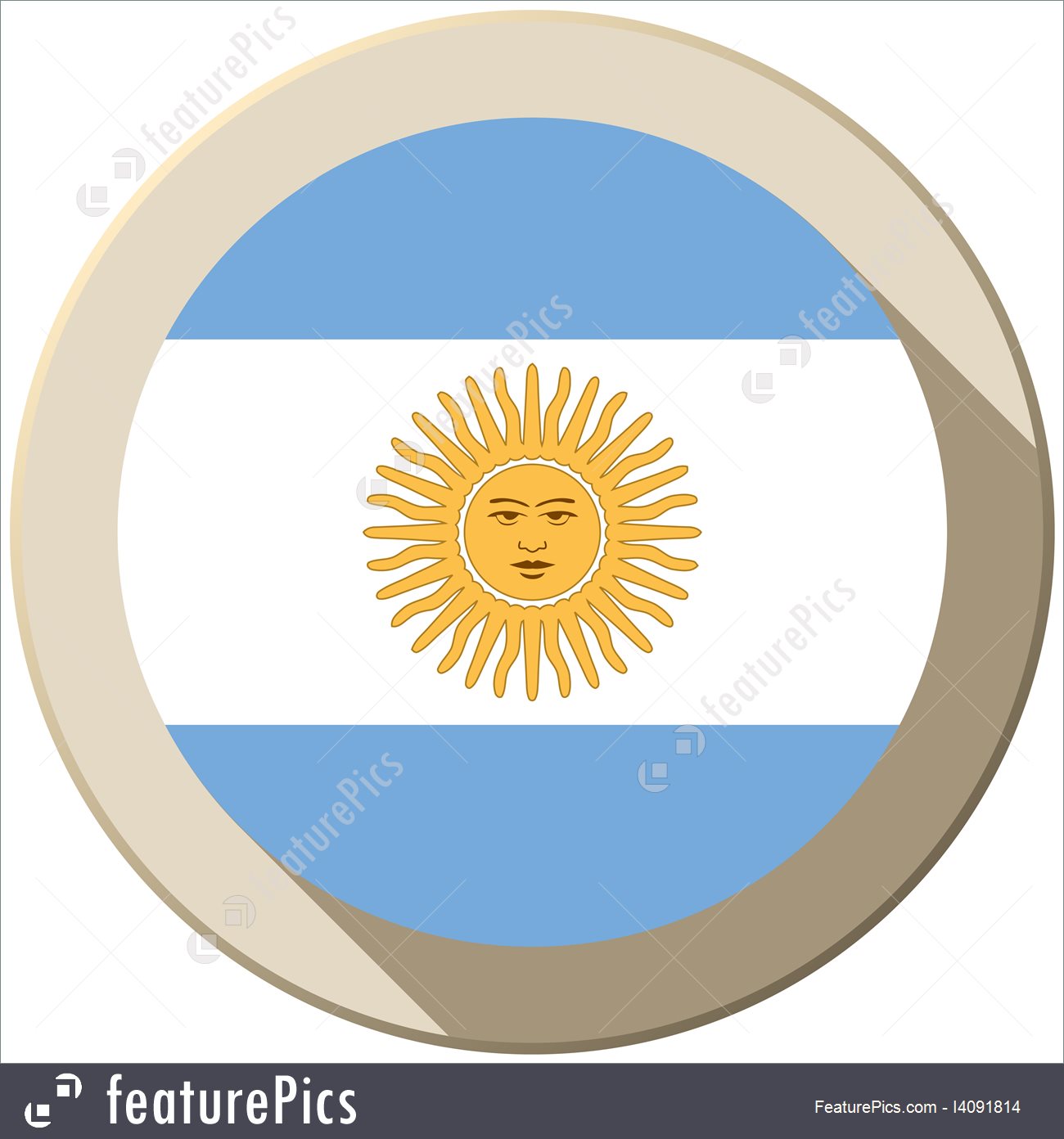 1300x1392 Argentina Flag Button Icon Modern Illustration
