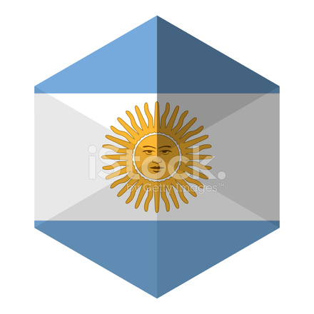 440x440 Argentina Flag Hexagon Flat Icon Button Stock Vector