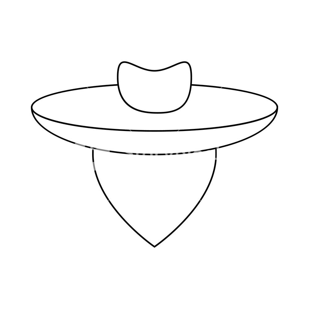 1000x1000 Argentine Gaucho Icon In Outline Style Isolated On White