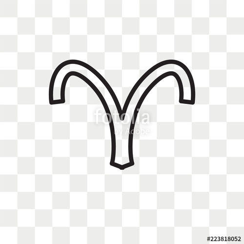 500x500 Aries Vector Icon Isolated On Transparent Background, Aries Logo