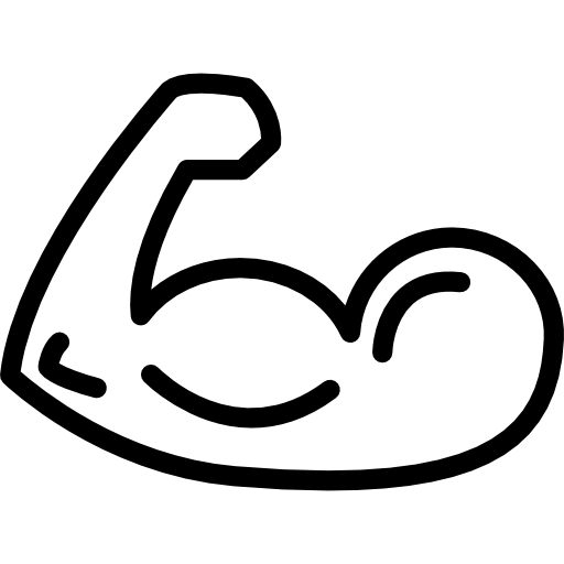 512x512 Muscular Arm Outline Icons Free Download