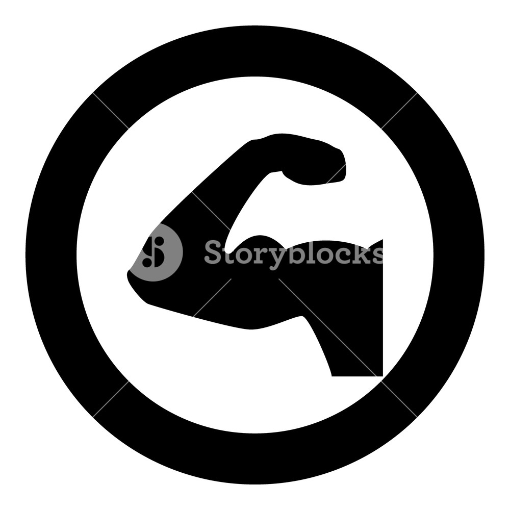 1000x1000 Strong Arm Icon The Black Color Icon In Circle Or Round Vector