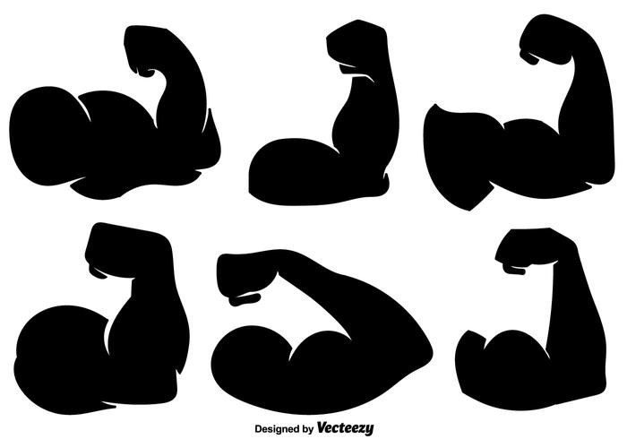 700x490 Vector Flexing Arm Icon Vector Set