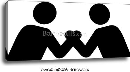 453x252 Arm Wrestling Icon, Canvas Print Barewalls Posters Prints