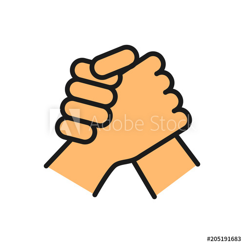 500x500 Arm Wrestling Sportive Icon Simple Illustration Outline Style
