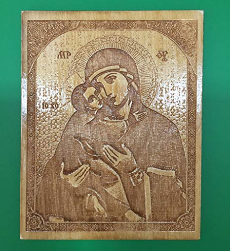 466x507 Mother Of God Icon Russian Ukrainian Armenian Orthodox Wooden