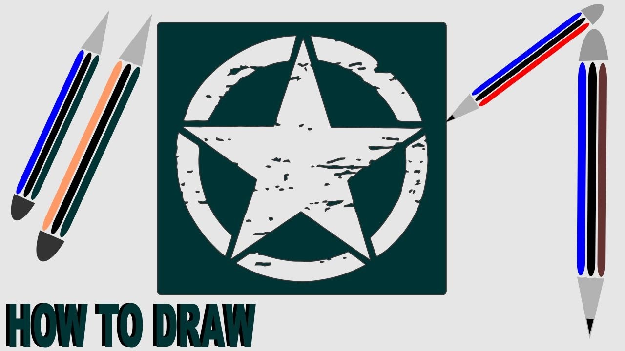 1280x720 How To Draw Military Star Logo