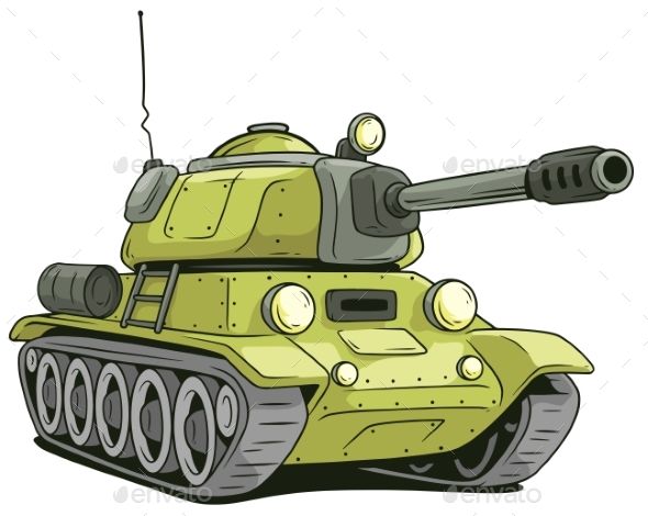 590x470 Cartoon Olive Military Army Large Tank Vector Icon