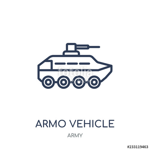 500x500 Armored Vehicle Icon Armored Vehicle Linear Symbol Design