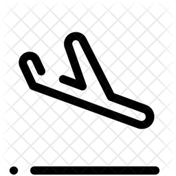 256x256 Flight Arrival Icon Of Glyph Style
