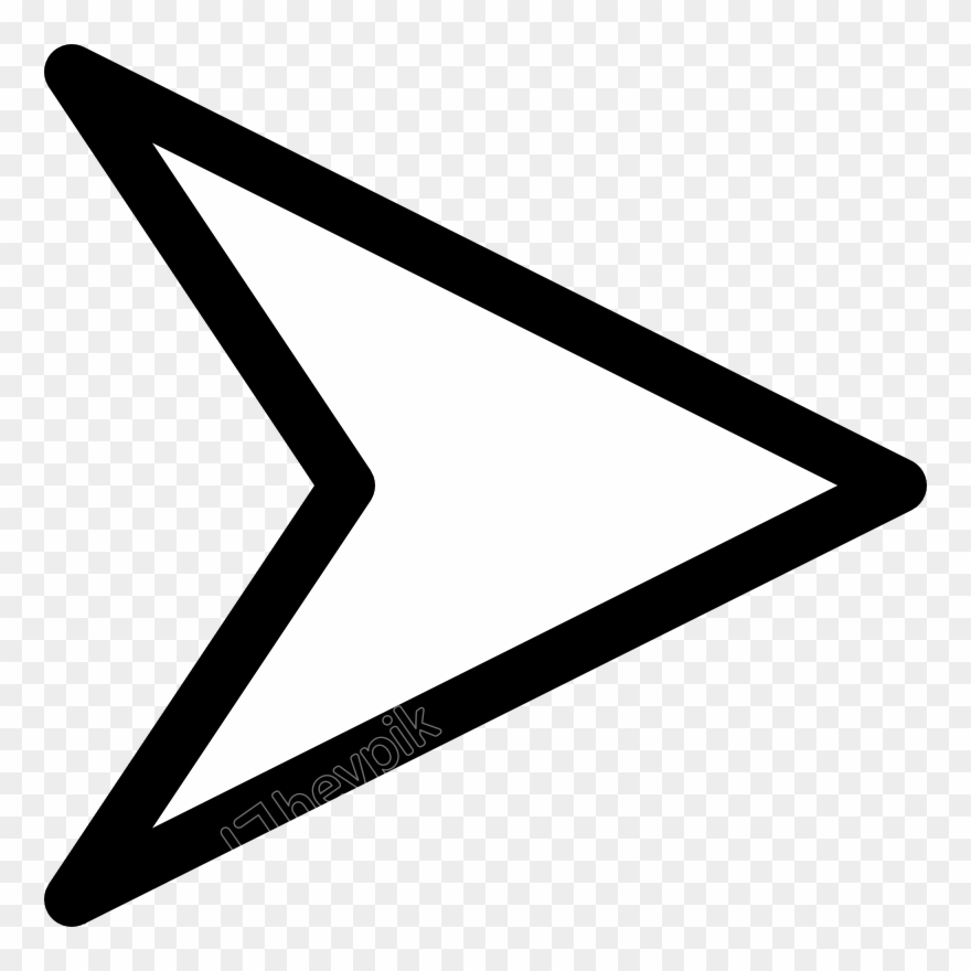 880x880 Plain Right White Arrow Clip Art