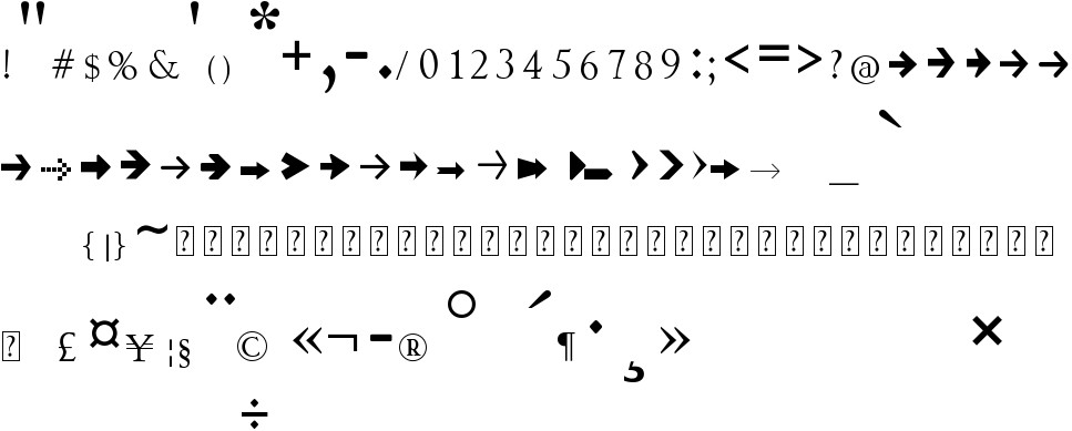 967x389 Arrow Symbols Free Font In Ttf Format For Free Download