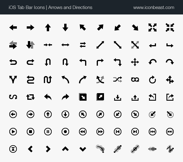 630x560 Arrows And Directions Ios Tab Bar Icons