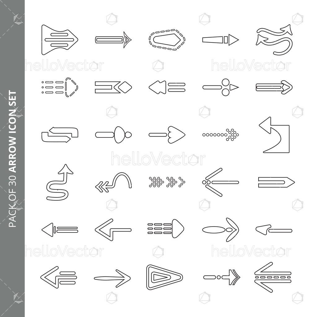 Pack Of Different Arrow Icon Set Vector 1024x1024 Pack Of Different Arrow Icon Set Vector