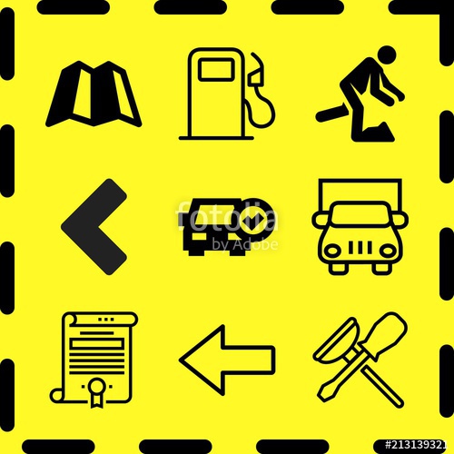 Simple Icon Set Of Business Related Truck, Left Arrow, Gas Pump 500x500 Simple Icon Set Of Business Related Truck, Left Arrow, Gas Pump