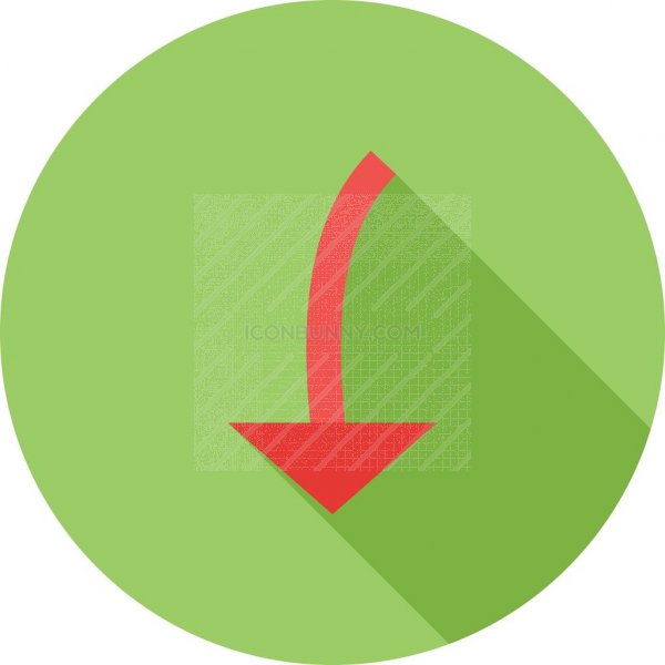 600x600 Arrow Pointing Down Flat Shadowed Icon
