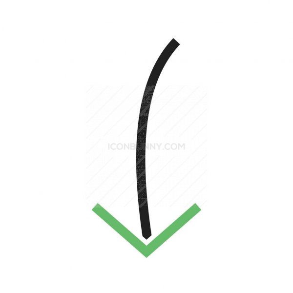 600x600 Arrow Pointing Down Line Green Black Icon