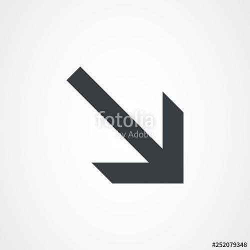 500x500 Diagonal Right Arrow Pointing Down, Arrow Icon Stock Image