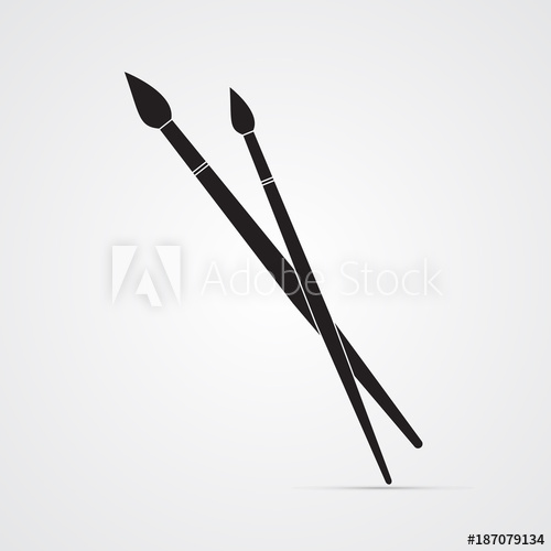 500x500 Carved Silhouette Flat Icon, Simple Vector Design Two Crossed