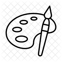 256x256 Paint, Art, Brush, Plate, Drawing Icon Of Line Style