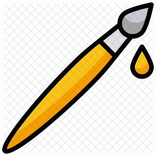 512x512 Paint Brush Icon Of Colored Outline Style