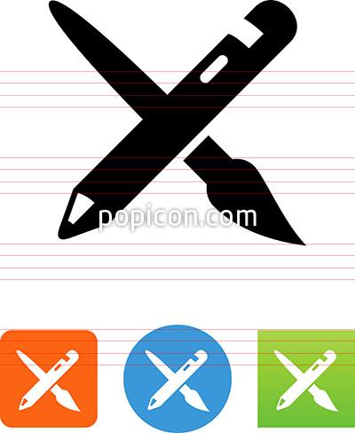 400x487 Pencil And Brush Icon
