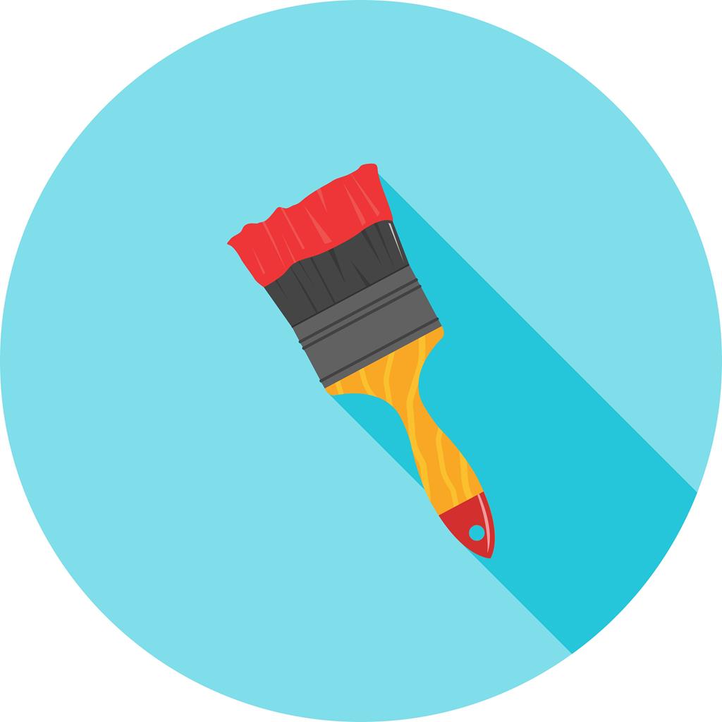 1024x1024 Thick Paint Brush Flat Shadowed Icon
