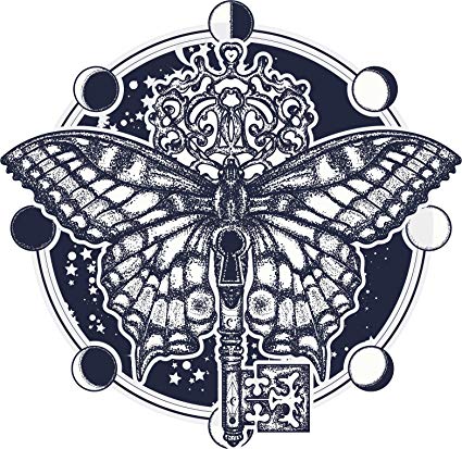 425x413 Cool Butterfly Key Moon Phases Compass Dot Art Icon