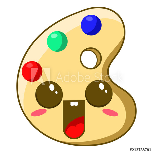 500x500 Art Palette Icon, Vector Illustration