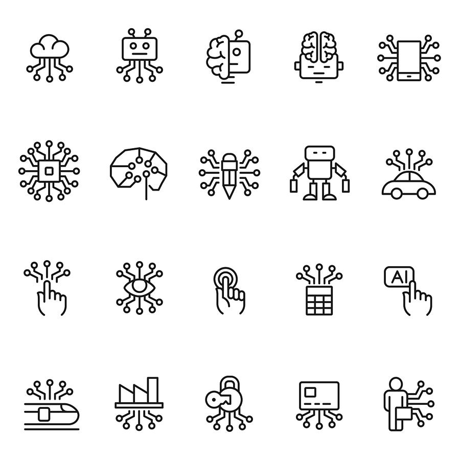 900x900 Artificial Intelligence Icon Set