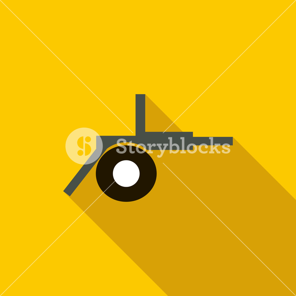 1000x1000 Cannon Field Artillery Icon In Flat Style On A Yellow Background