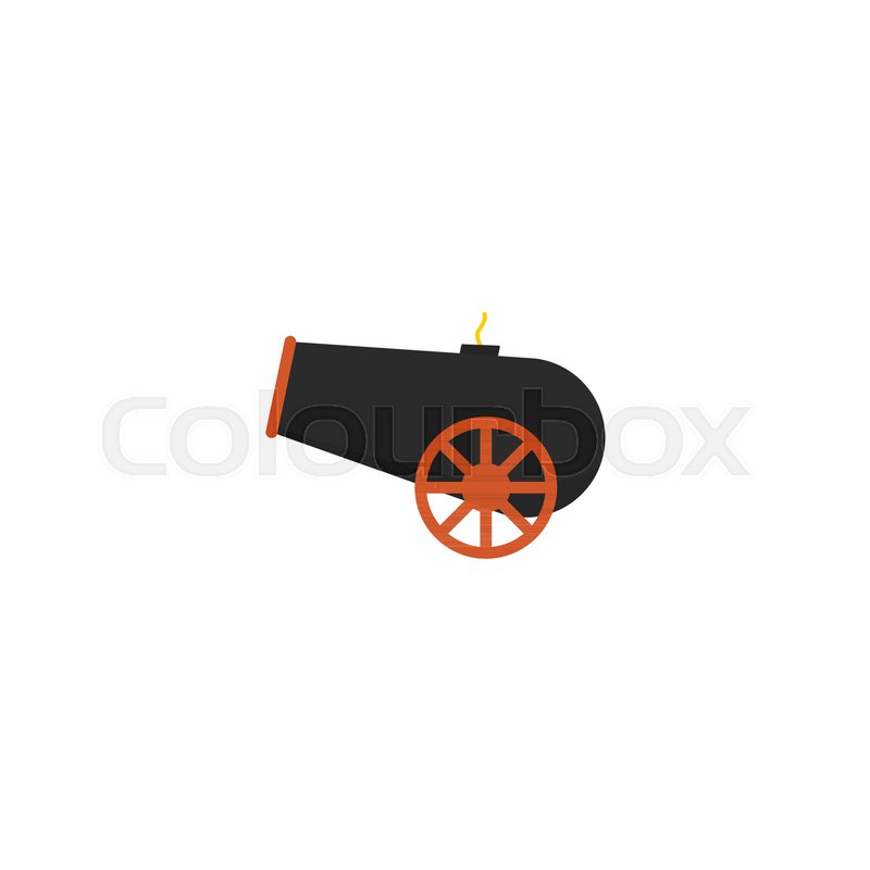 800x800 Flat Icon Cannon Element Vector Stock Vector Colourbox