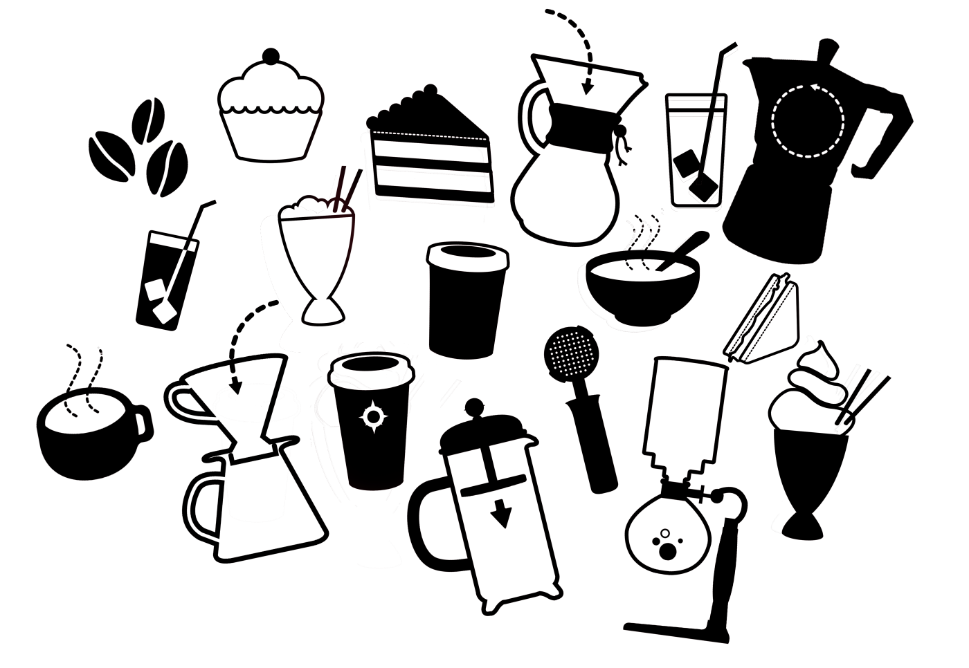 1400x966 Food Icons Black Coffee Artisan Design