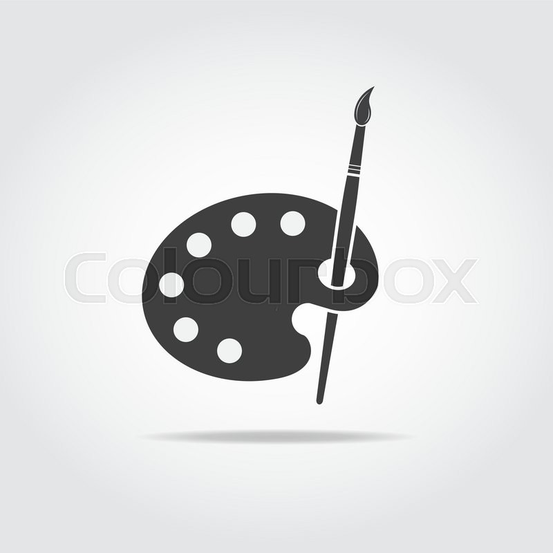 800x800 Simple Black Icon Of Artist Palette Stock Vector Colourbox