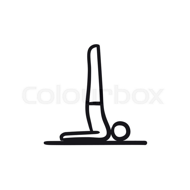 800x800 Man In Supported Shoulderstand Asana Stock Vector Colourbox