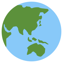 256x256 Globe, Showing, Asia, Australia, Earth Icon Of Flat Style