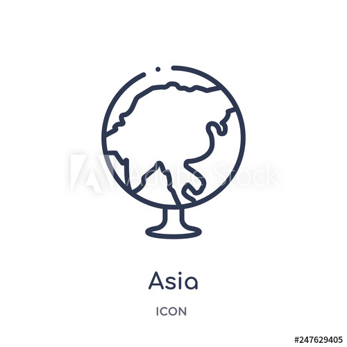 500x500 Asia Icon From Travel Outline Collection Thin Line Asia Icon
