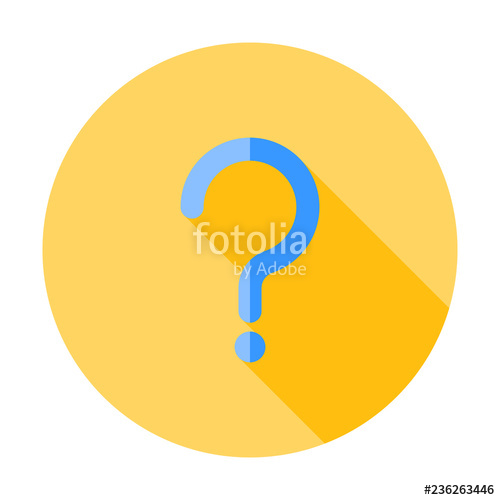 500x500 Question Mark Sign Icon, Vector Illustration Flat Design Style