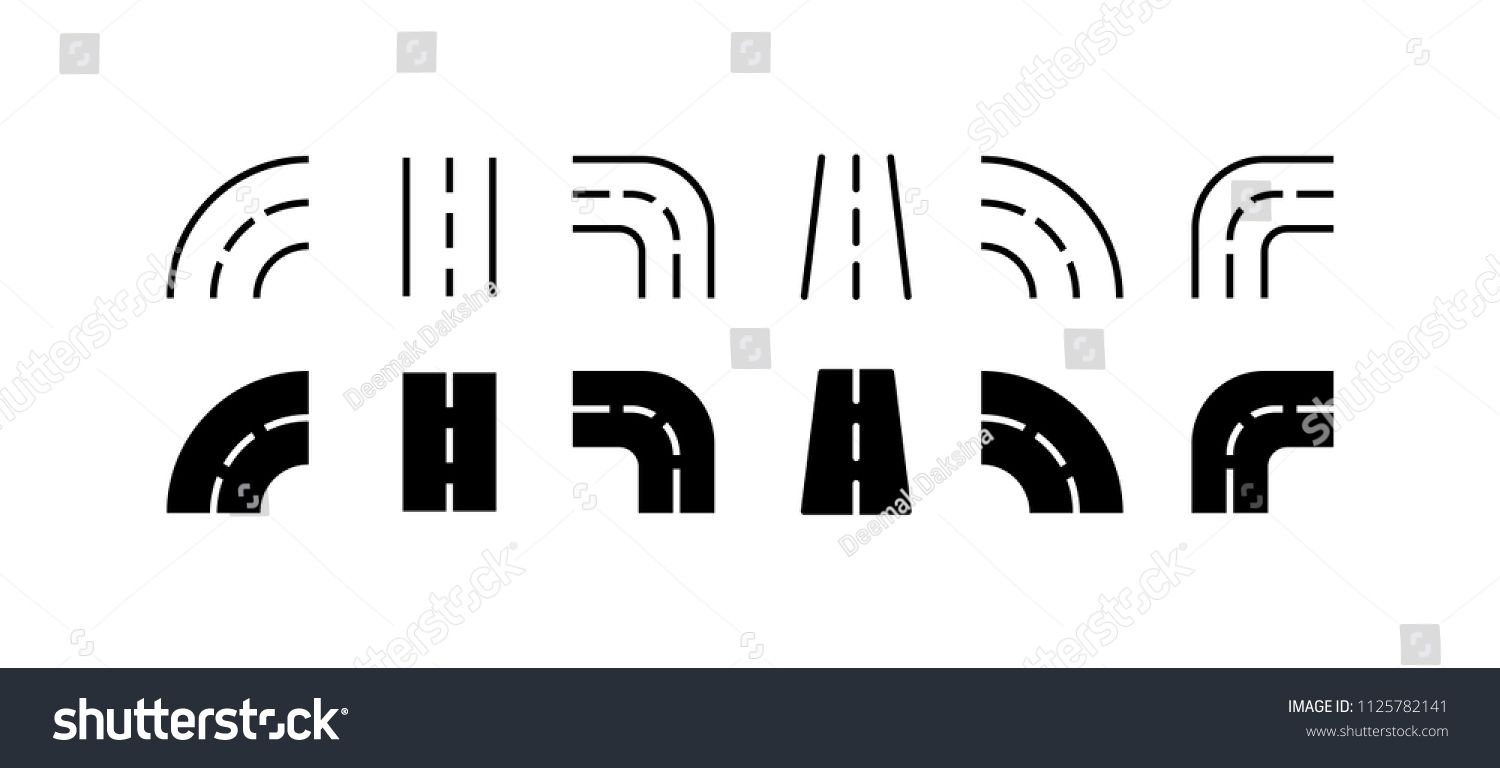 1500x768 Road Icon Set Road, Highway, Asphalt, Way, Trip, Traffic, Street