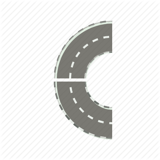 512x512 Asphalt, Cartoon, Curve, Highway, Road, Round, Transportation Icon