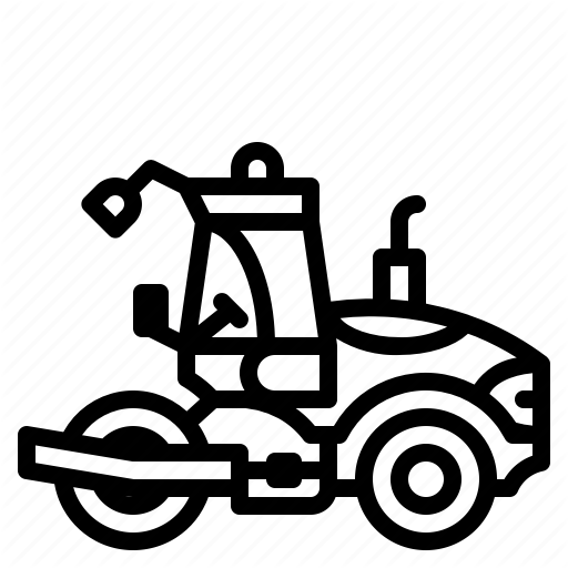 512x512 Asphalt, Construction, Machine, Roller, Vehicle Icon