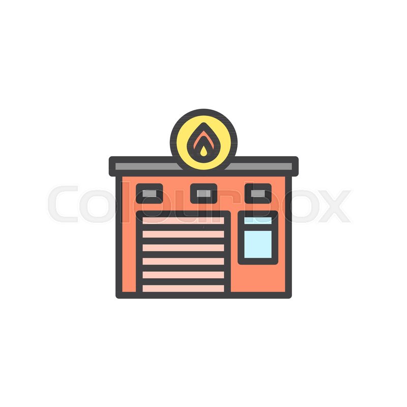 Fire Station Filled Outline Icon, Line Stock Vector Colourbox 800x800 Fire Station Filled Outline Icon, Line Stock Vector Colourbox