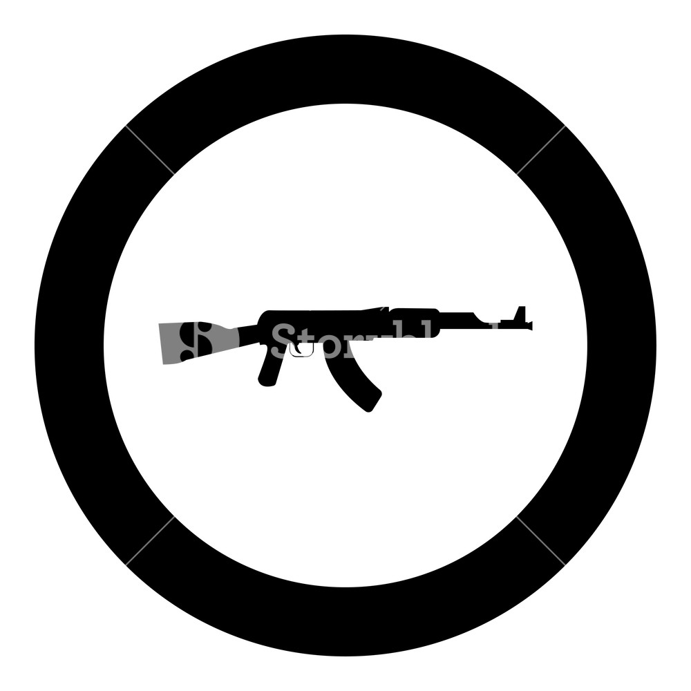 Assault Rifle Black Icon In Circle Vector Illustration Isolated 1000x1000 Assault Rifle Black Icon In Circle Vector Illustration Isolated