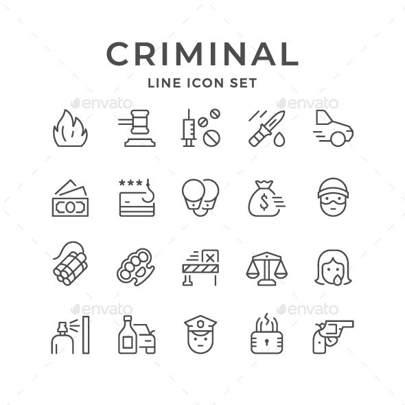 Set Line Icons Of Criminal Fully Customisable Set Of Icons 590x590 Set Line Icons Of Criminal Fully Customisable Set Of Icons