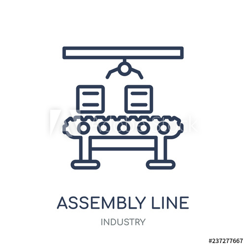 500x500 Assembly Line Icon Assembly Line Linear Symbol Design