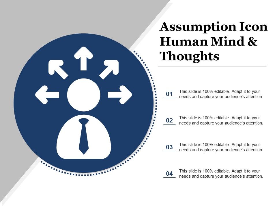 960x720 Assumption Icon Human Mind And Thoughts Powerpoint Slide Images