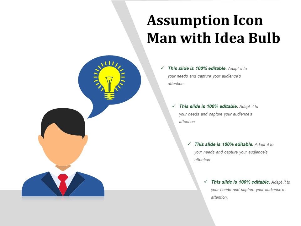 960x720 Assumption Icon Man With Idea Bulb Powerpoint Templates Download